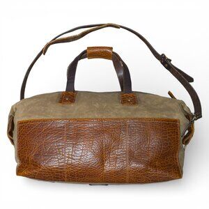 Overland Coronado Redwood Bison Leather Canvas Duffel 24” USA